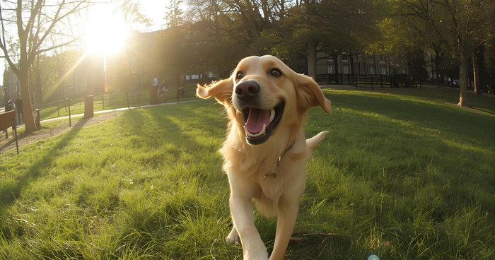 Dog emotional wellness showing calm dog with autonomy and choice